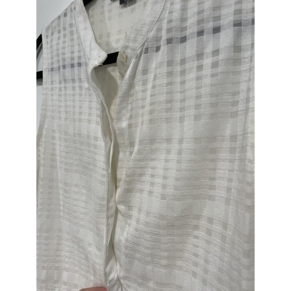 Vince Camuto Sleeveless Ivory White Button Up Cotton Blend Top Size Small - Picture 5 of 9